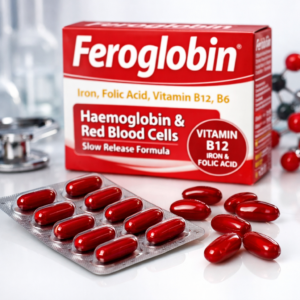كبسولات فيروجلوبين مكمل غذائي لدعم الحديد والهيموجلوبين
