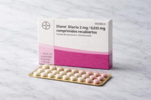 Diane Diario 2 mg tablets for hormonal balance and acne treatment