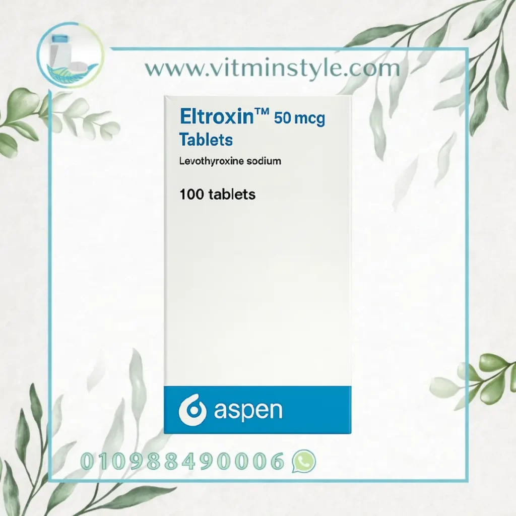 Eltroxin 50 mcg tablets box front view by Aspen