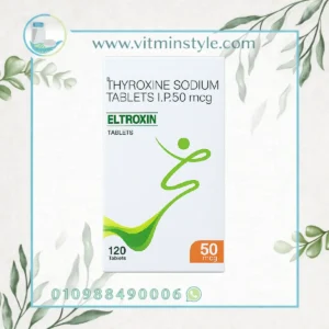 Eltroxin 50 mcg bottle front view for thyroid hormone support