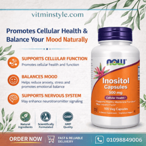NOW Inositol Capsules 500 mg front bottle image